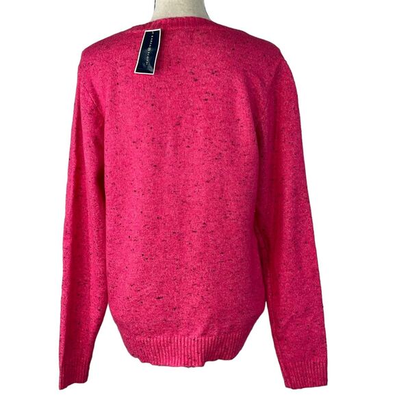 Karen Scott Medium Penguin Sweater Sequin Crew Neck Long Sleeve Stretch Pink New - Picture 5 of 8